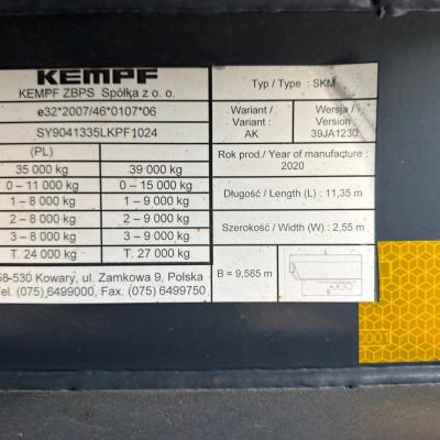 Naczepa Kempf 2020r. 53m3 Klapodrzwi Super Stan!